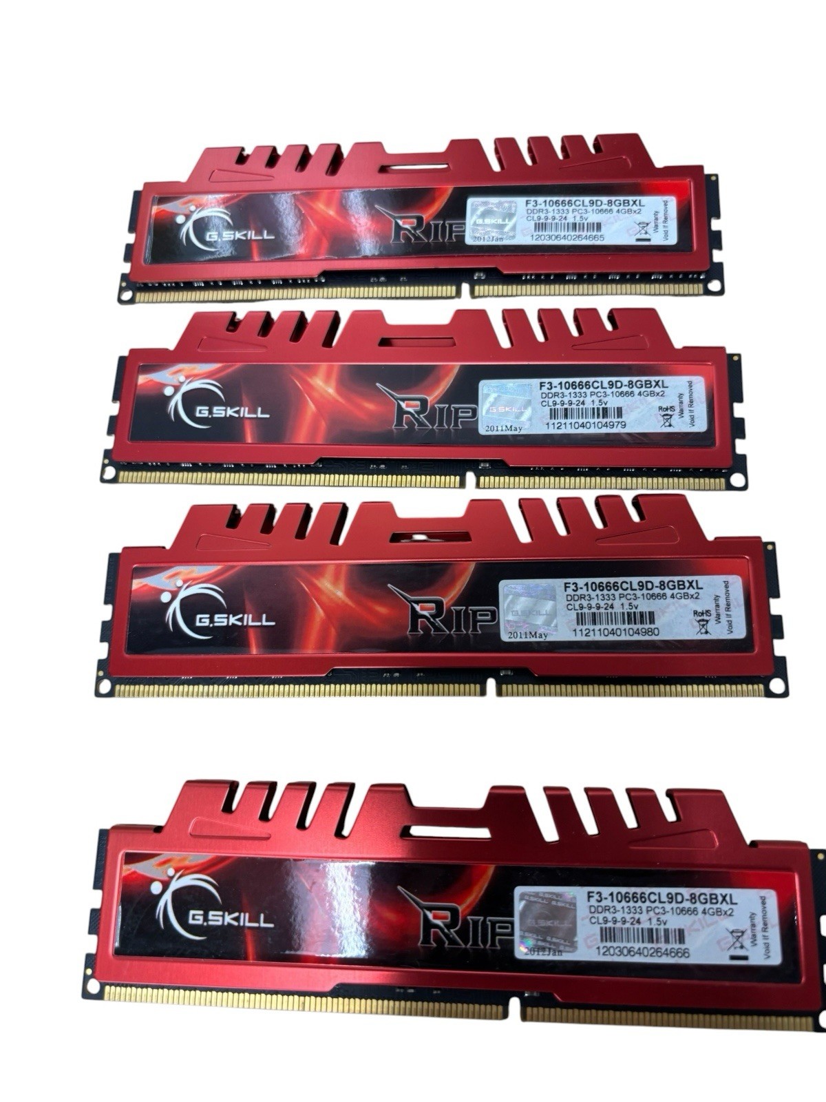 G. SKILL Ripjaws X 1GB (4x4GB) PC3-10600 DDR3 Computer Memory F3-10666CL9D-8GBXL
