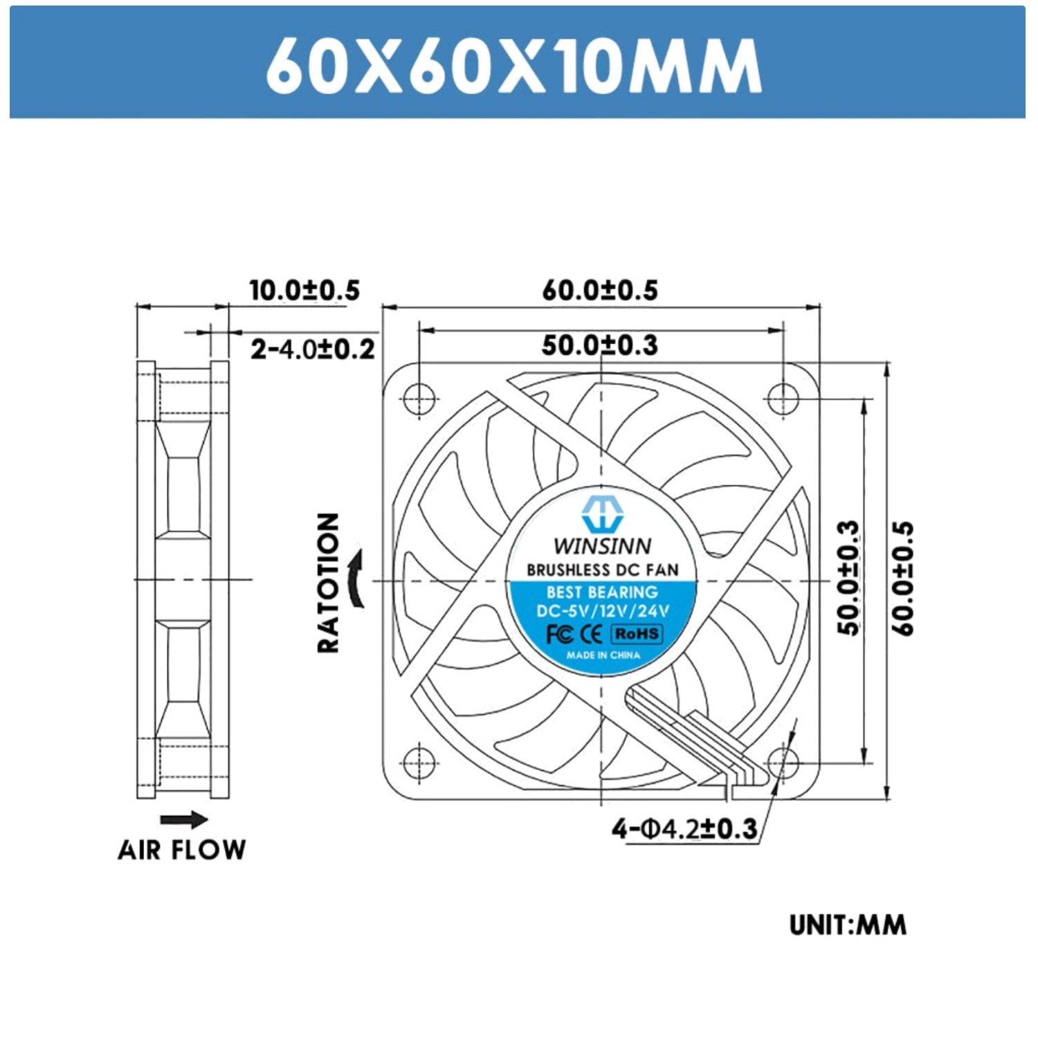 Dual Ball Bearing 60mm Cooling Fans