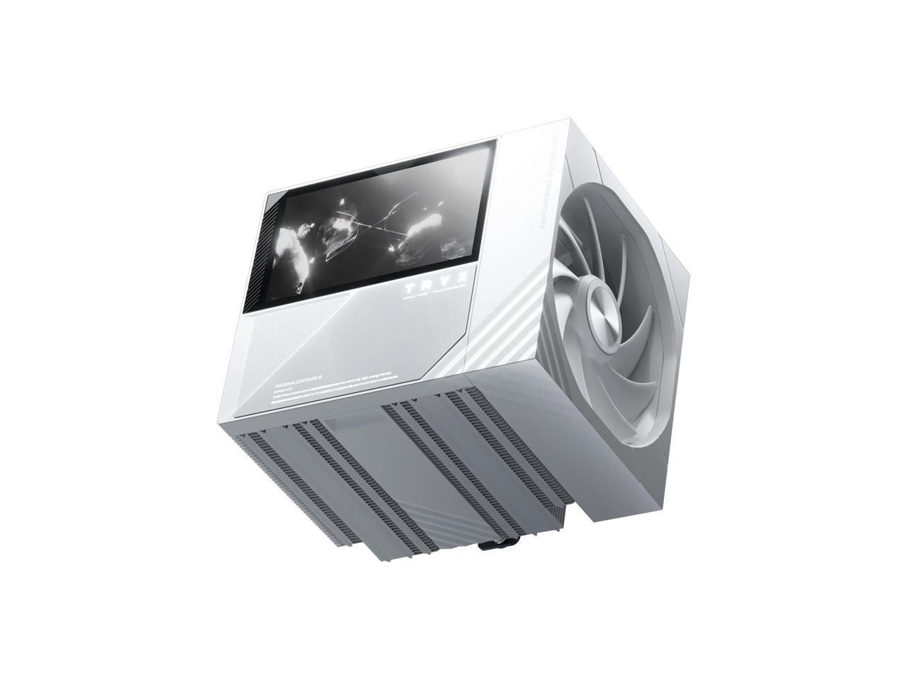 TRYX TURRIS 620 CPU Air Cooler White 5.0″ IPS Customizable Screen 280w TDP