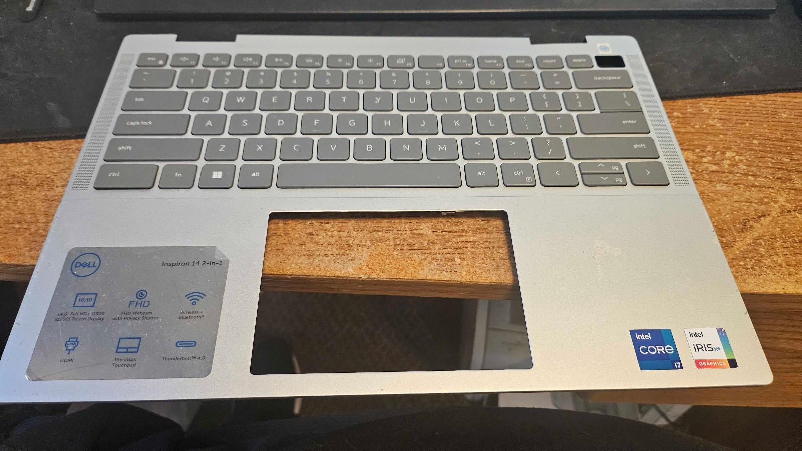 Palmrest w/Backlit Keyboard for Dell Inspiron 7430 7435 2-in-1 0MF0F1 Sliver