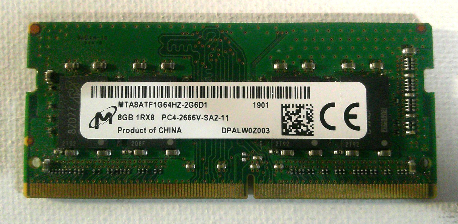 Micron 8GB 1Rx8 PC4-2666V-SA2-11 Memory RAM MTA8ATF1G64HZ-2G6J1