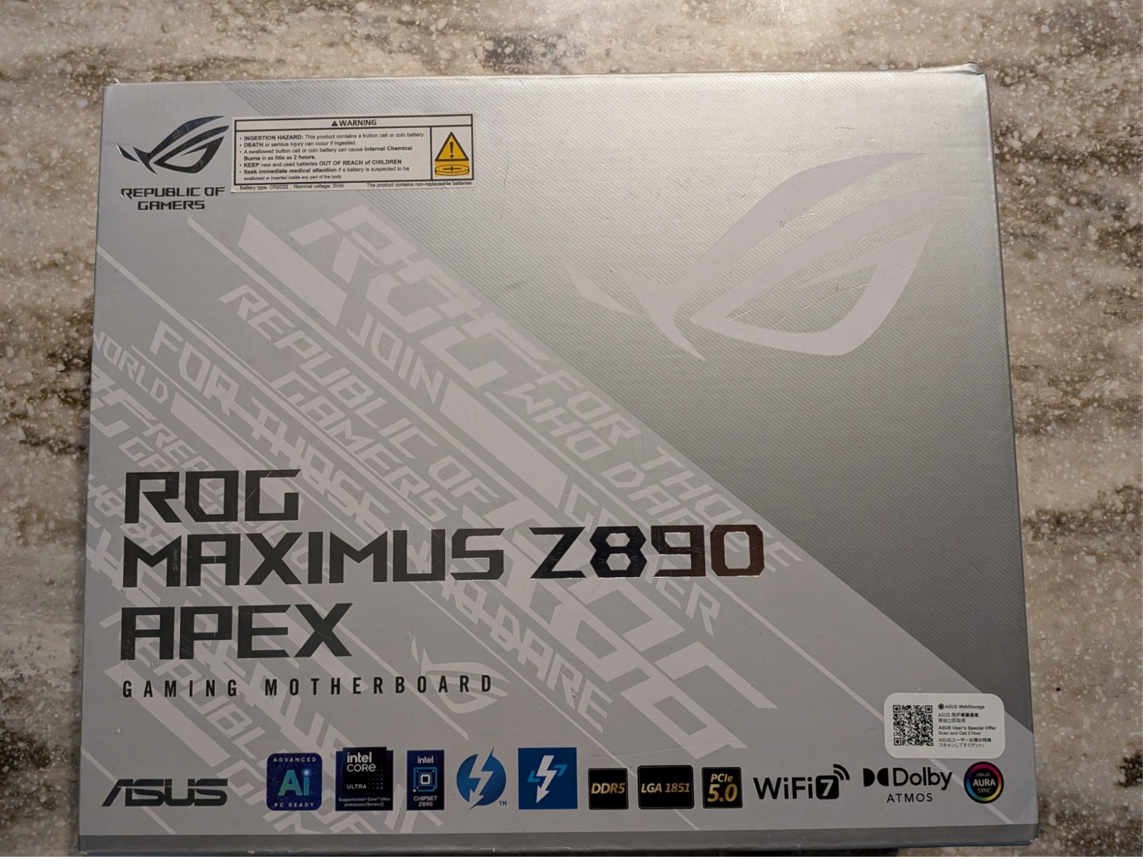 ASUS ROG MAXIMUS Z890 APEX Intel Z890 LGA 1851 ATX Gaming With Advanced AI
