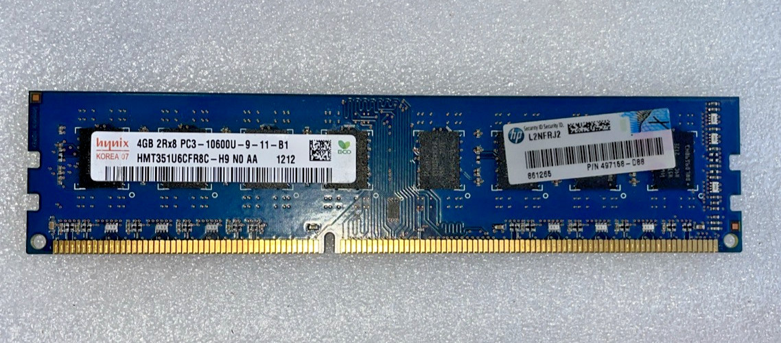 HYNIX 4GB 2RX8 PC3-10600U HMT351U6CFR8C-H9 N0 AA UDIMM Memory Chip