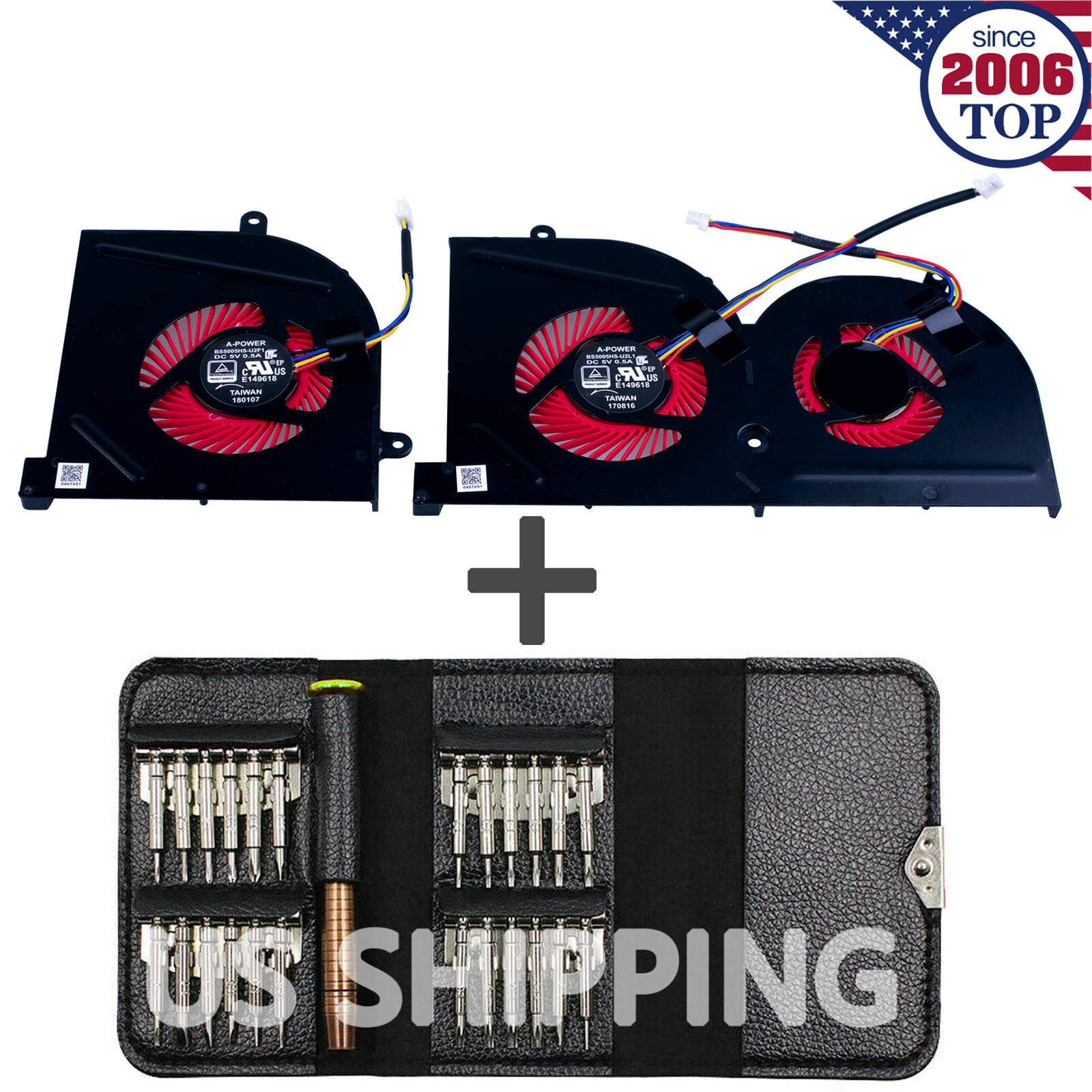 US MSI GS63VR GS73VR Series New CPU & GPU Cooling Fan + 25 in 1 Screwdriver