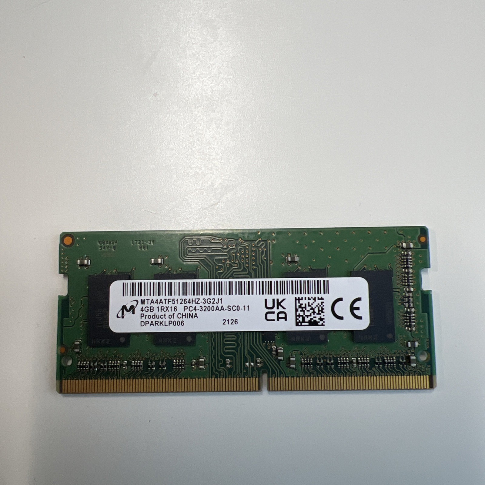 Micron 4GB 1Rx16 PC4-3200AA SC0-11 Memory MTA4ATF51264HZ-3G2J1