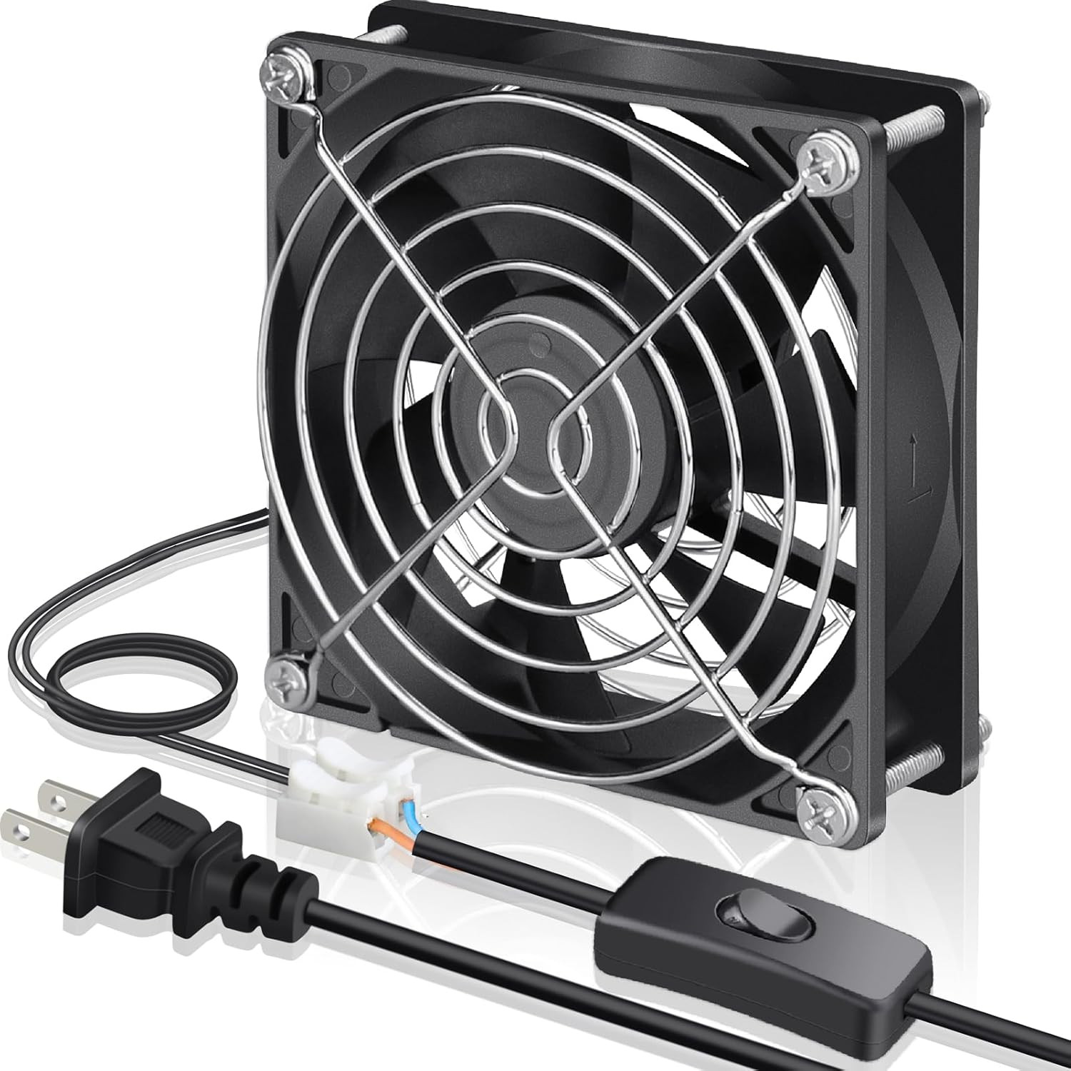 90Mm EC Axial Cooling Fan 92Mm X 25Mm AC 110V 115V 120V 220V 240V Dual Ball Bear
