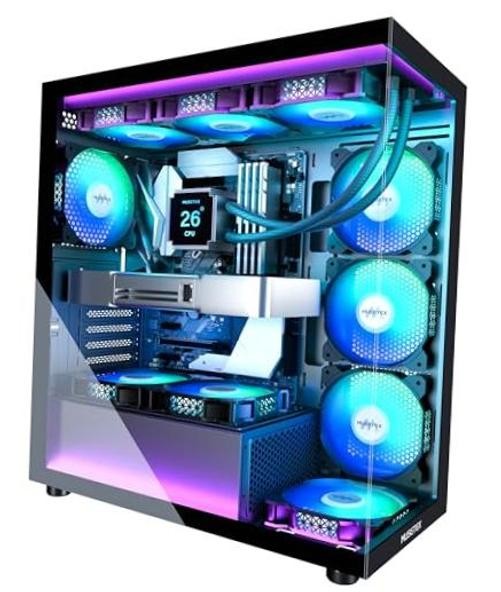 ATX PC Case 7 PWM ARGB Fans Pre-Installed, Type-C 16.73″D x 8.35″W x 18.5″H