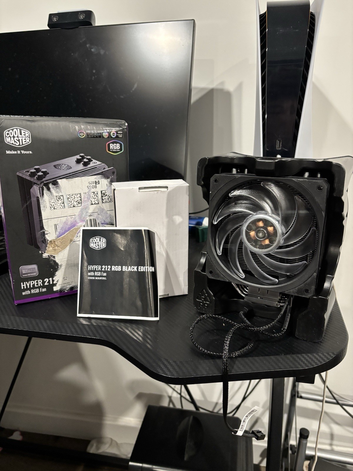 Cooler Master Hyper 212 RGB Black Edition 120mm CPU Fan Heatsink Rifle Bearing