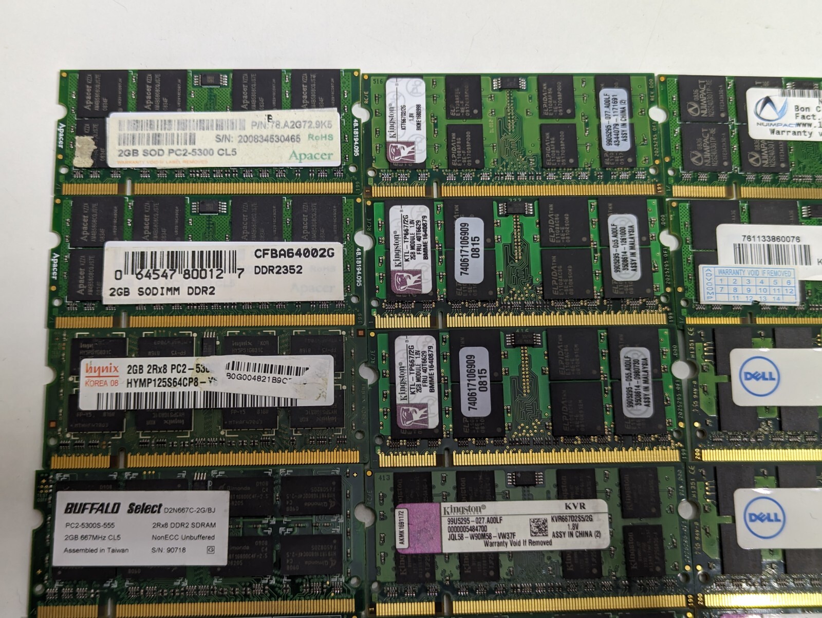 36GB (18X 2GB) PC2-5300S PC2-6400S 667MHZ 800MHZ DDR2 LAPTOP NOTEBOOK RAM (3150)