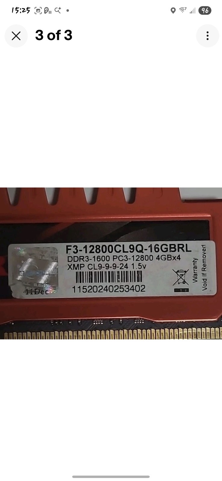 Lot Of 4 16GB G.SKILL Ripjaws Z DDR3-1600 PC3-12800 4×4GB F3-12800CL9Q-16GBRL