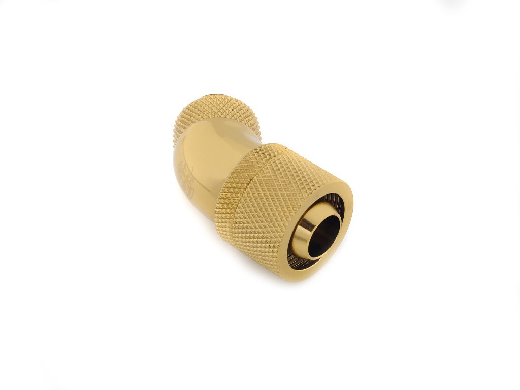 Bitspower G1/4″ True Brass Dual Rotary 45-Degree Fitting – ID 1/2″ OD 5/8″