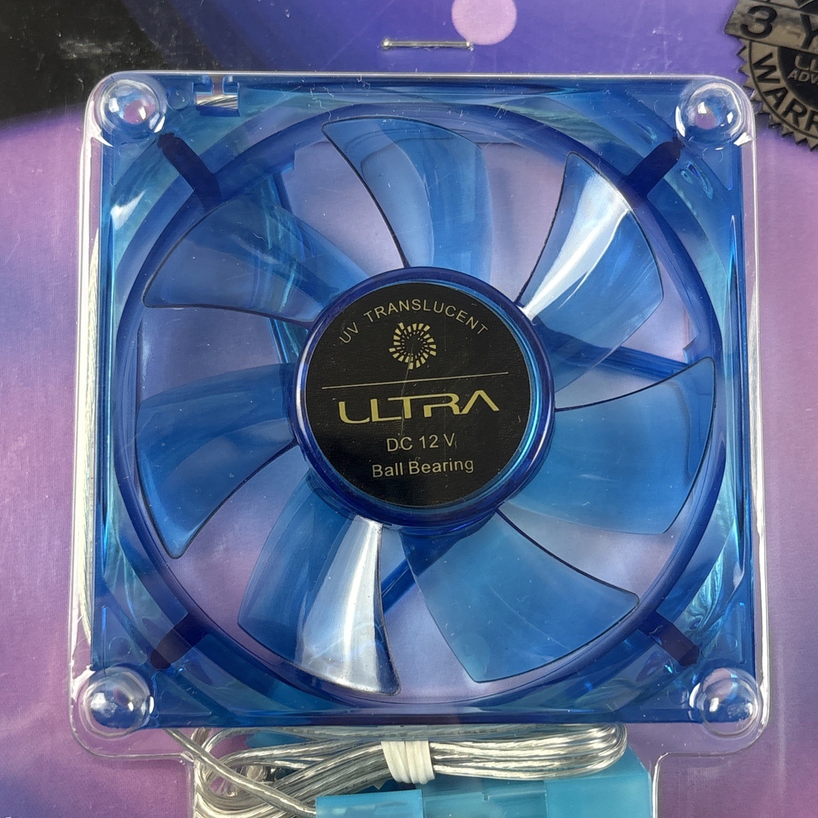 Ultra UV Series Translucent UV Case Fan 80mm Blue Low Noise Lot Of 3 NEW
