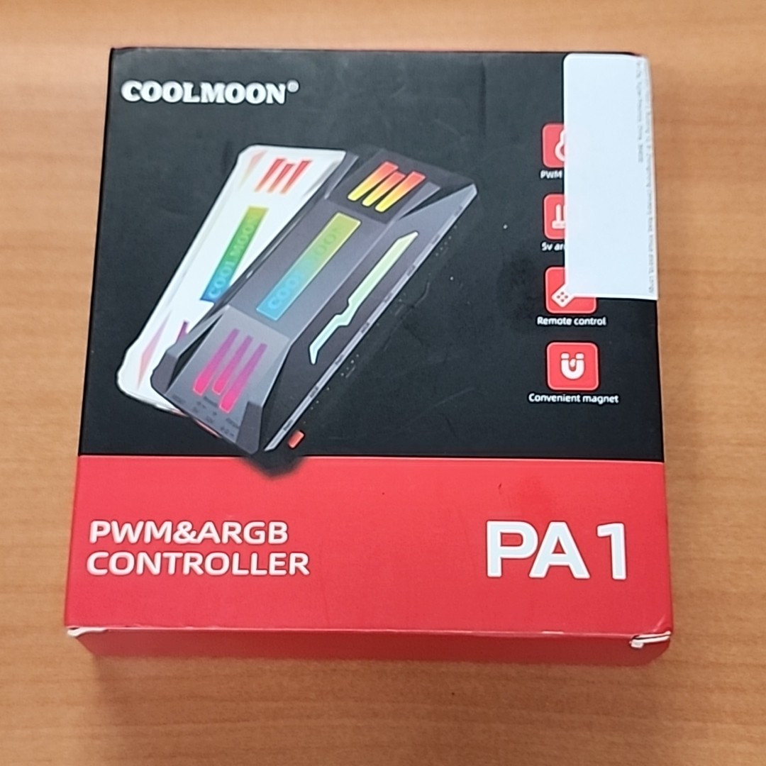COOLMOON RGB Controller 4Pin PWM 5V 3Pin ARGB Fan Remote Control (Black) PA1