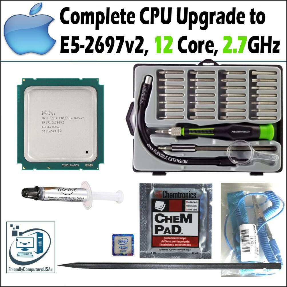 TWELVE CORE 2.7GHz Xeon Processor Apple Mac Pro 6,1 Late 2013 E5-2697v2 12 KIT