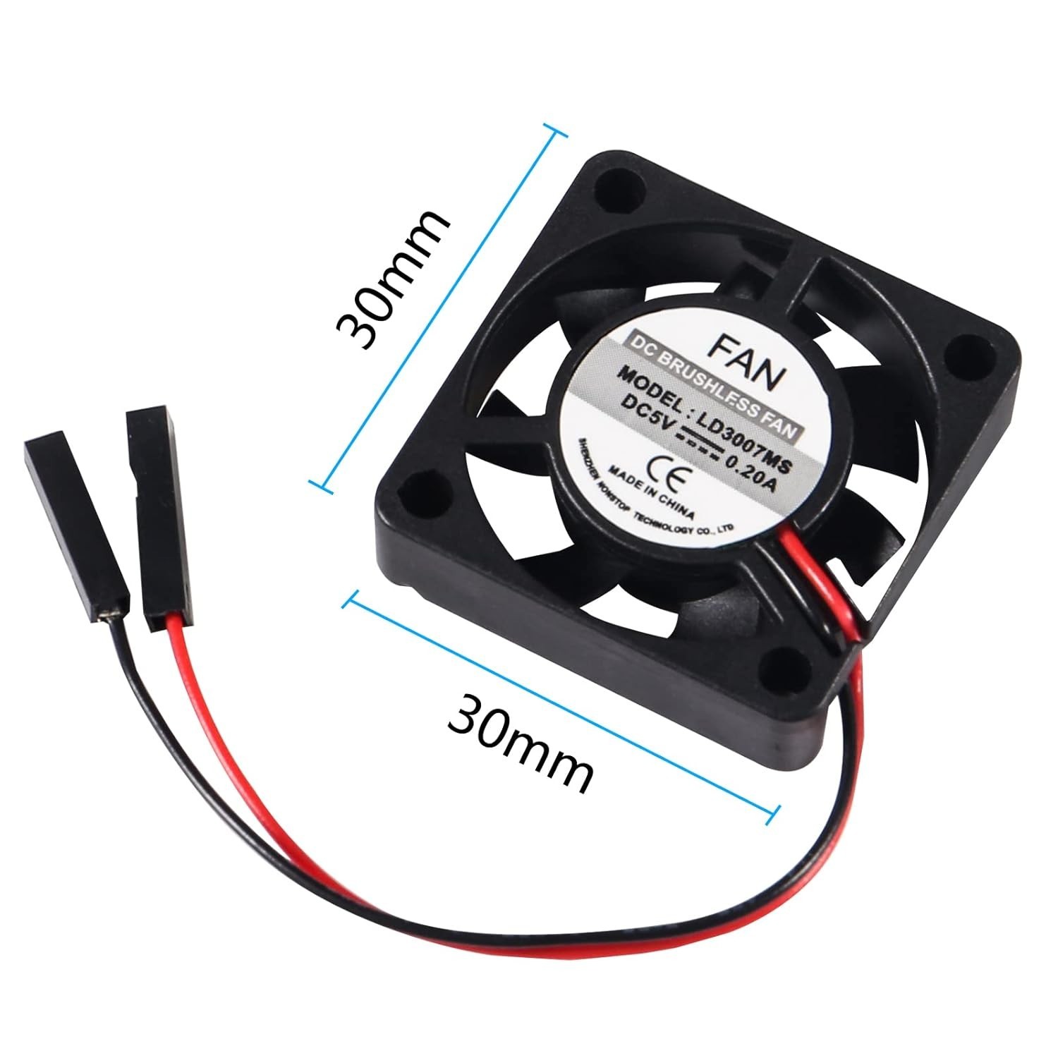 Raspberry Pi Cooling Fan 6 Pack 30x30x7mm Brushless Quiet Fan Compatible with…