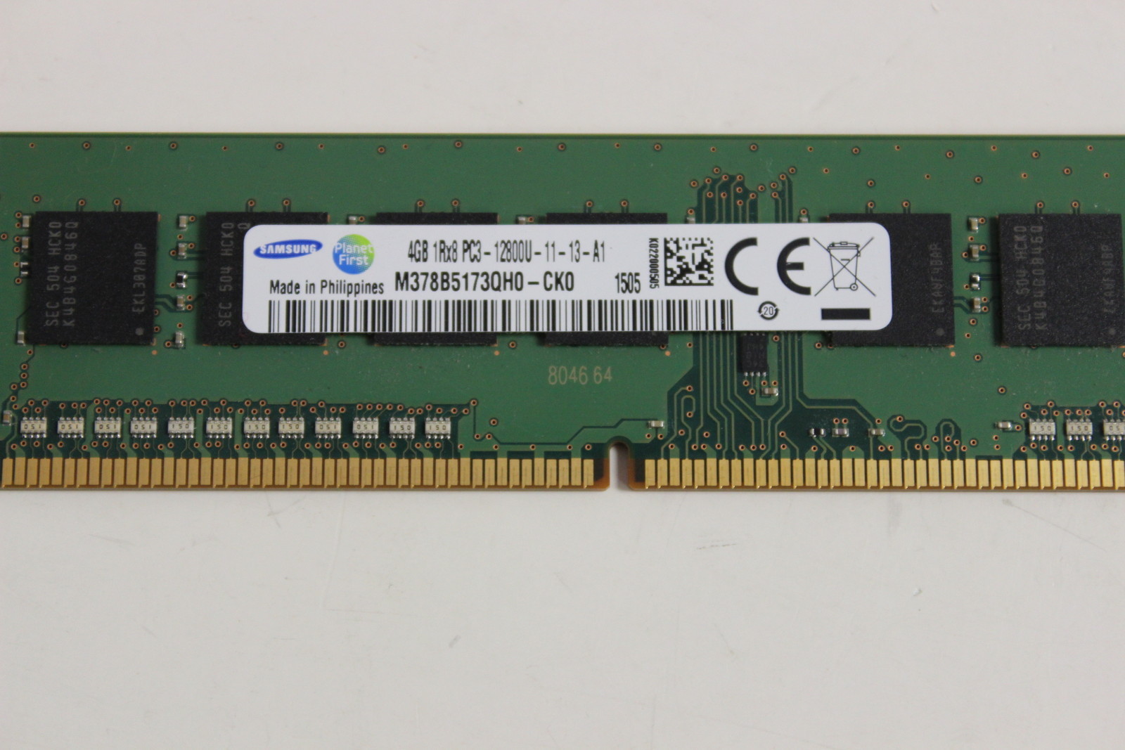 DELL 531R8 4GB DIMM MEMORY SAMSUNG M378B5173QH0-CK0 1RX8 PC3-12800U