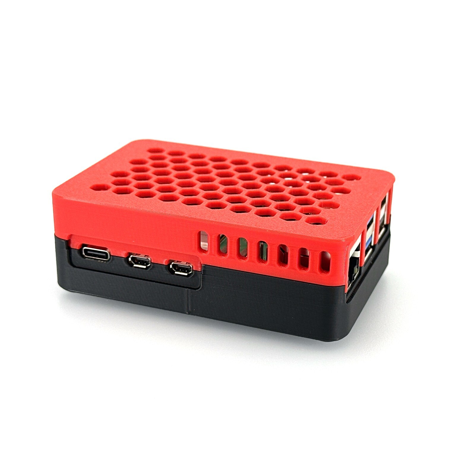 Raspberry Pi 5 Case for Pimoroni NVMe Base – Includes 4 Silicone Bumper Pads