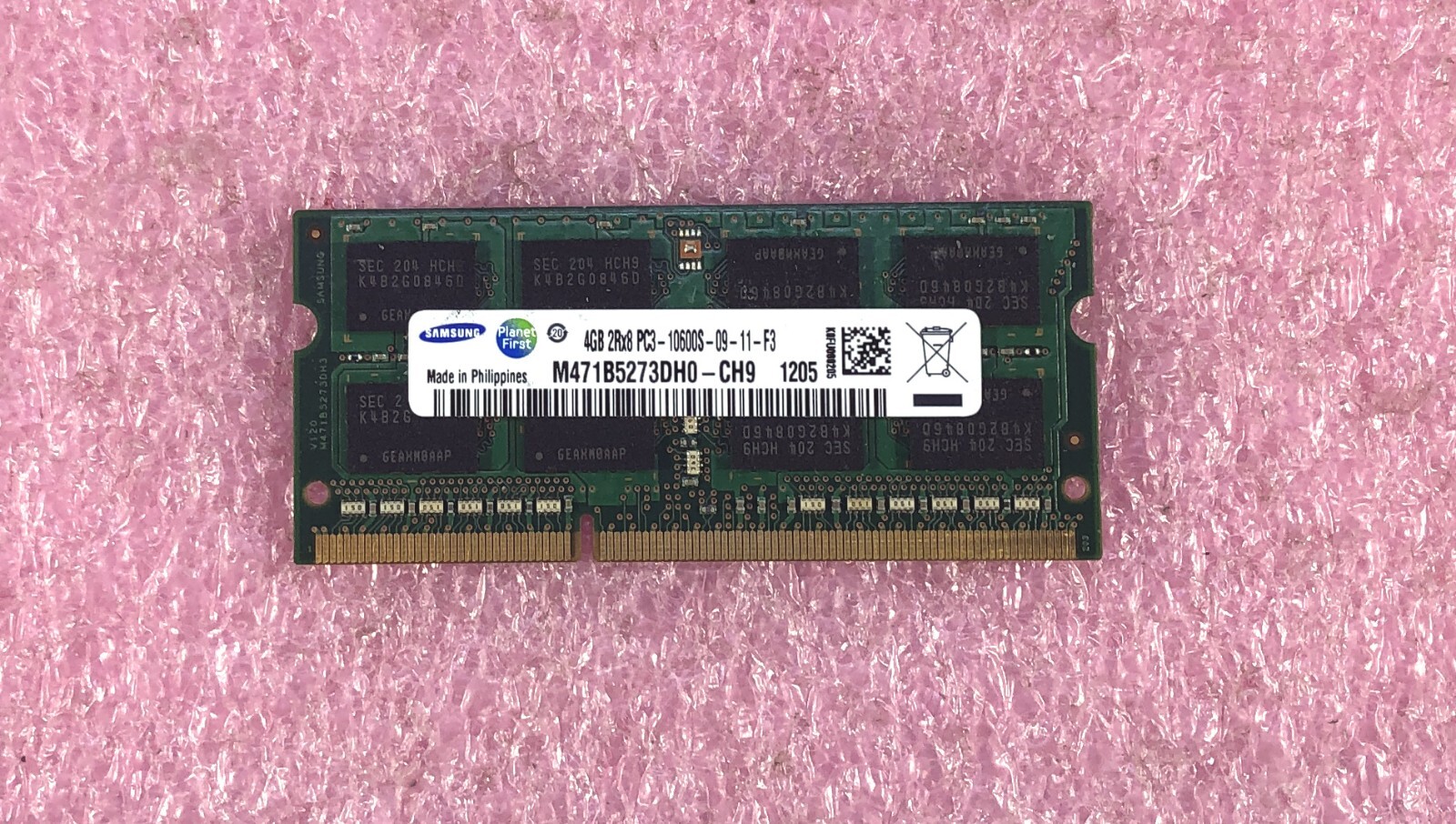 1 X 4GB SAMSUNG DDR3-1333 PC3-10600S NON-ECC SODIMM MEMORY – M471B5273DH0-CH9