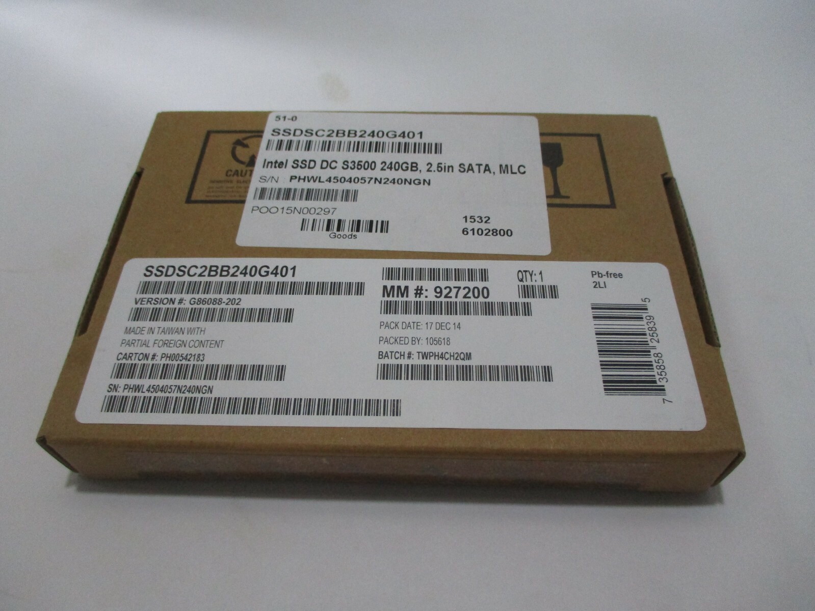 INTEL SSDSC2BB240G401 S3500 SERIES 240GB 2.5″ 6GBPS SATA SSD