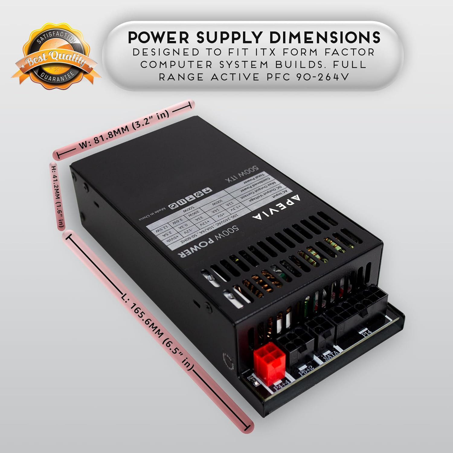 Flex ATX Mini ITX PSU 500W Fully Modular Power Supply 1U Active PFC 90V