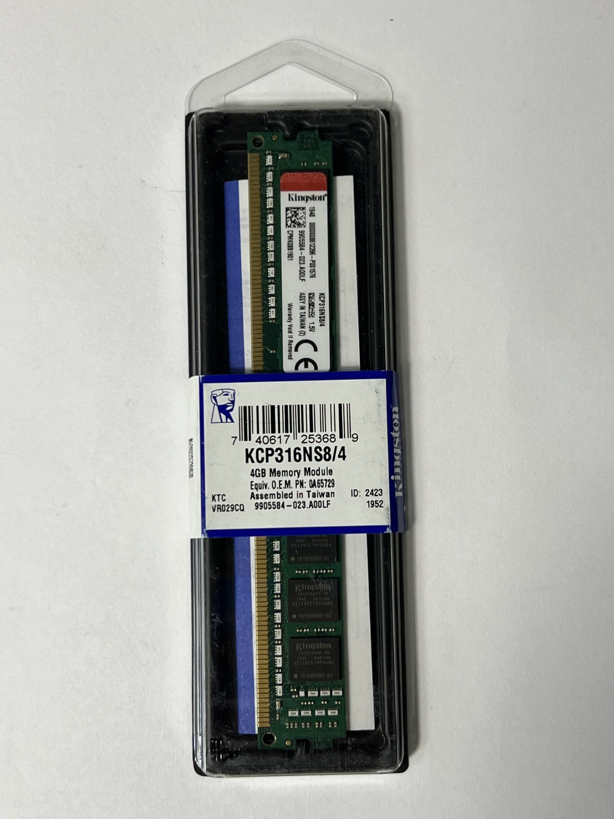 Kingston 4GB DDR3 RAM PC3-12800 VLP Factory Sealed Desktop Memory! – KCP316NS8/4