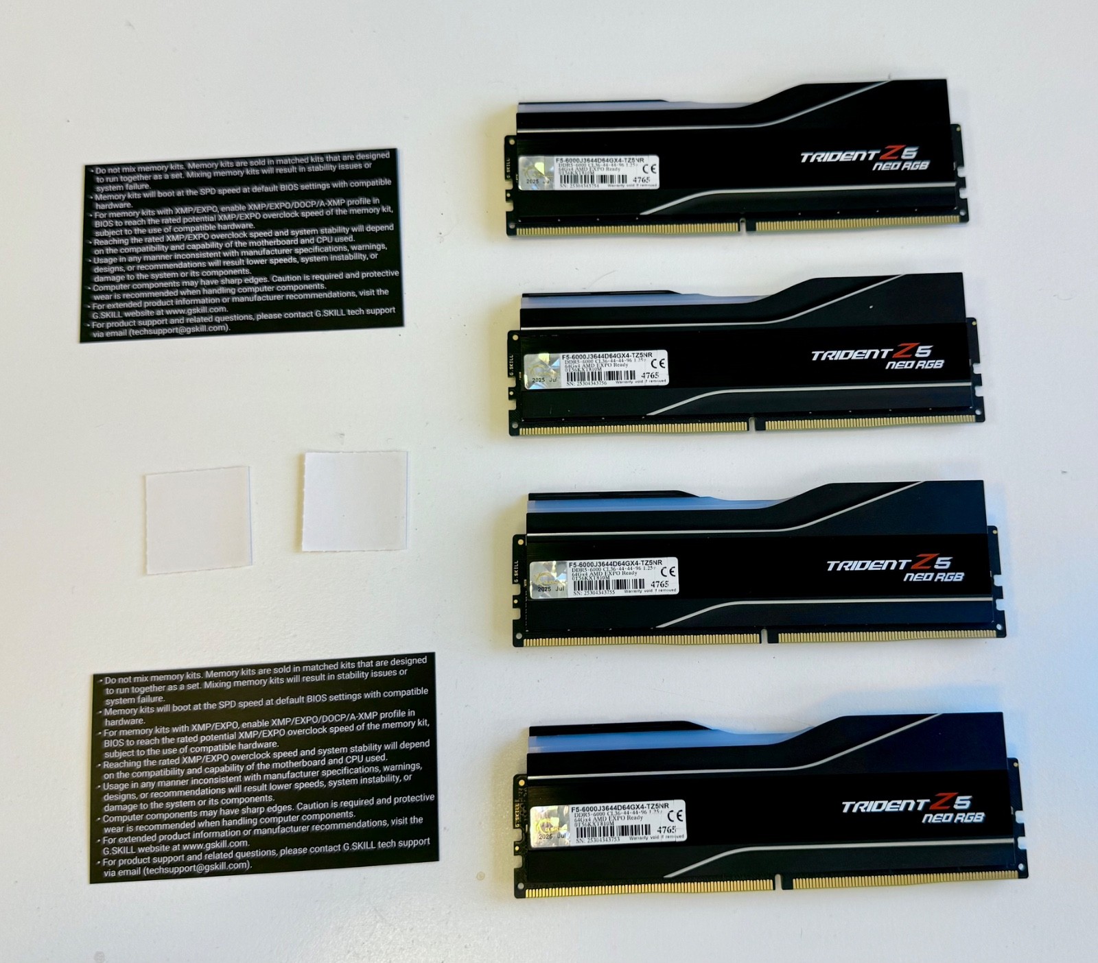 G.SKILL Trident Z5 Neo RGB 256GB (4x64GB) DDR5-6000 RAM – Used