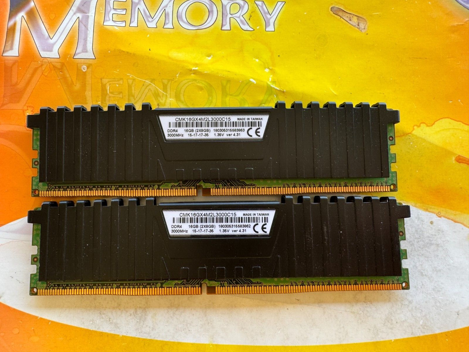 PC4-24000 16GB (2x8GB) DDR4 3000MHz NON ECC Desktop Memory CMK16GX4M2L3000C15