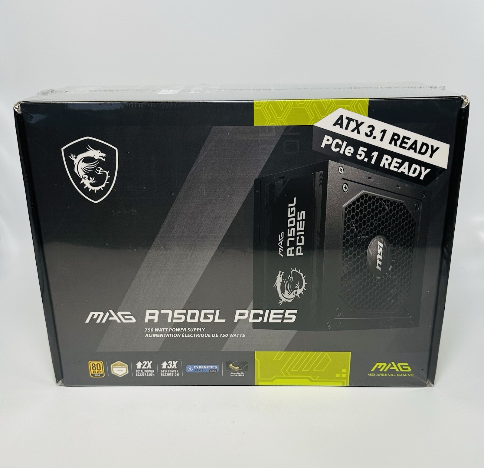 MSI Mag A750GL PCIE5 PSU 750W Fully Modular Power Supply 80+ Gold *SEALED*