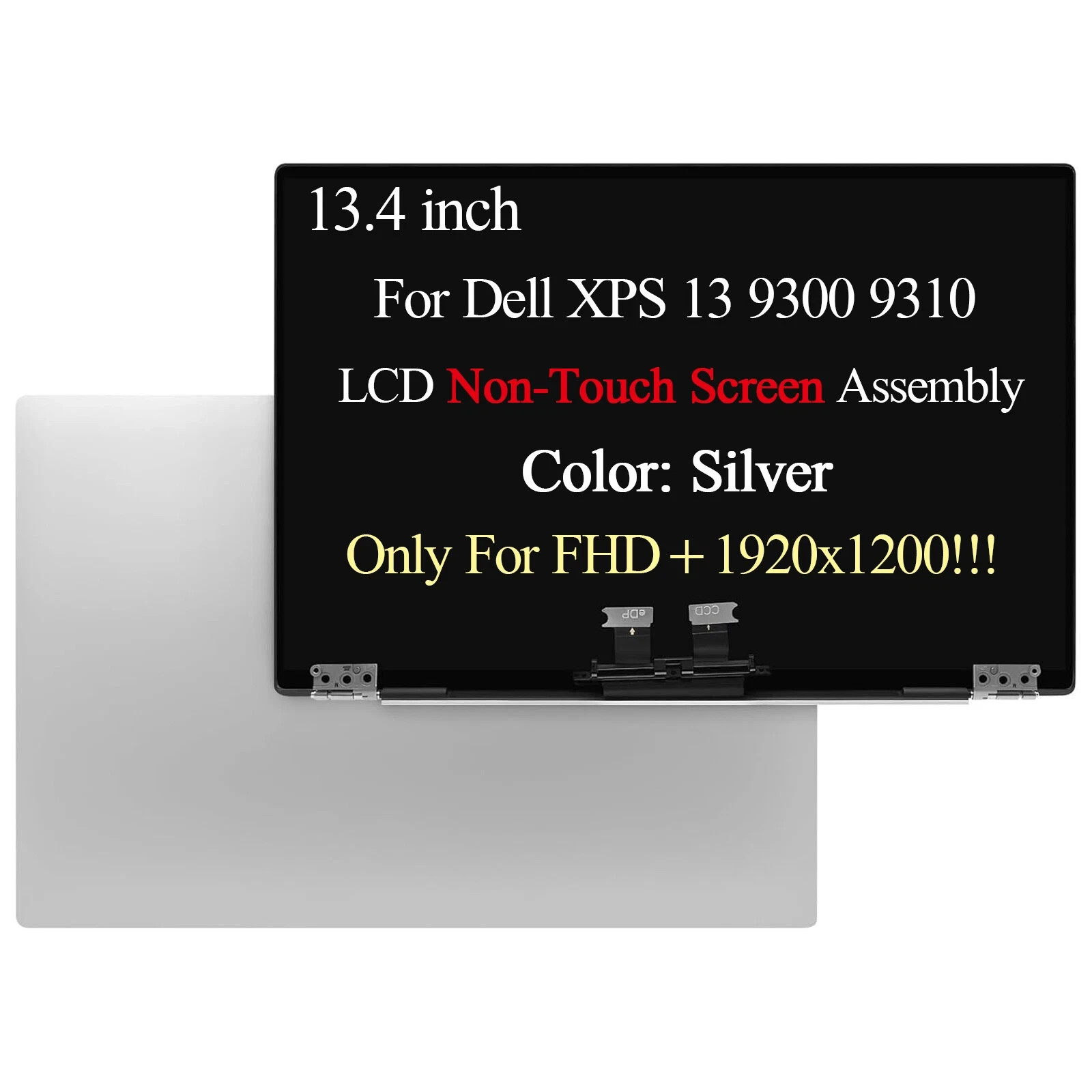 For Dell XPS 13 9300 FHD+ Non-Touch LCD Screen Complete Assembly +Hinge 3NXN1