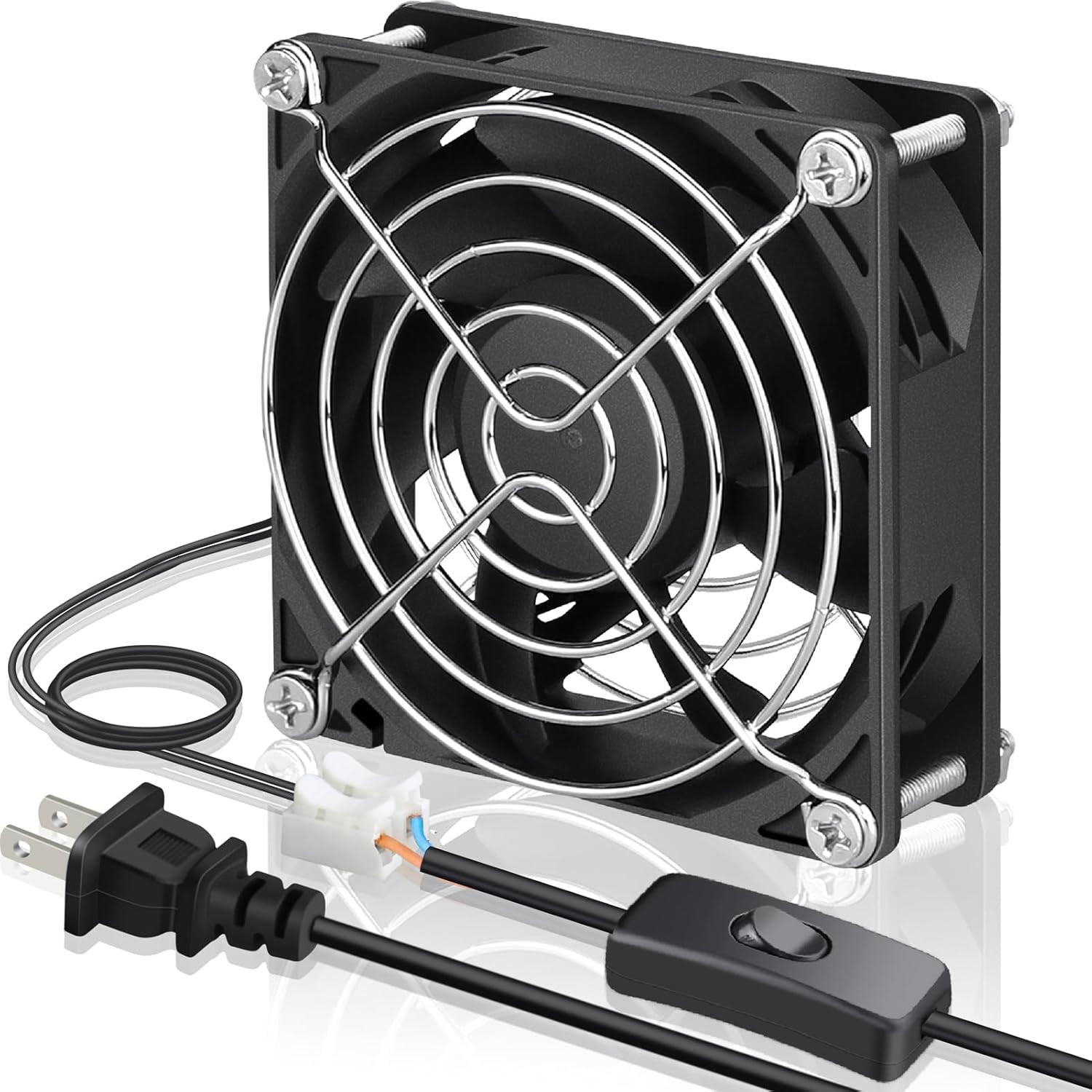 EC Cooling Fan 80Mm X 80Mm X 25Mm AC 110V 115V 120V 220V 240V Dual Ball Bearing