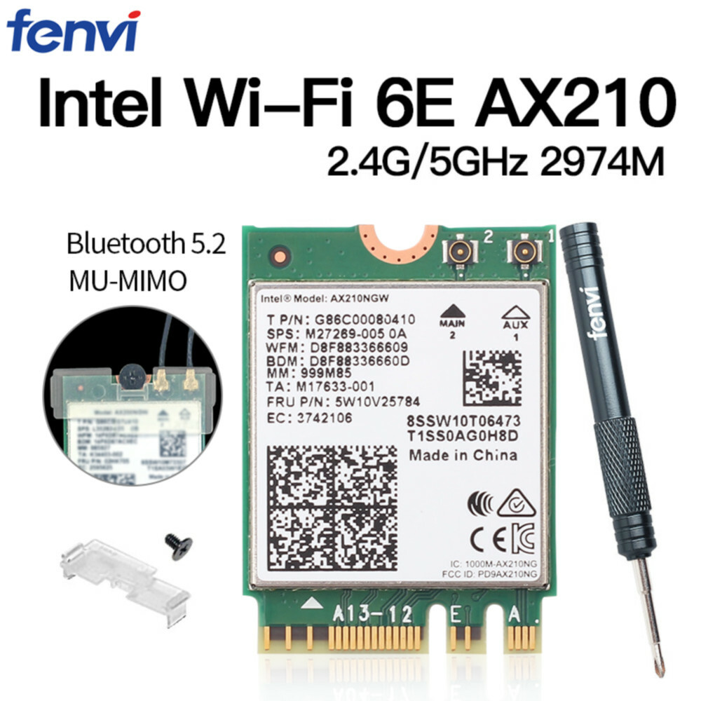 Intel WiFi 6E AX210 Wireless WiFi Card 802.11ax WiFi Bluetooth Card Window 10/11