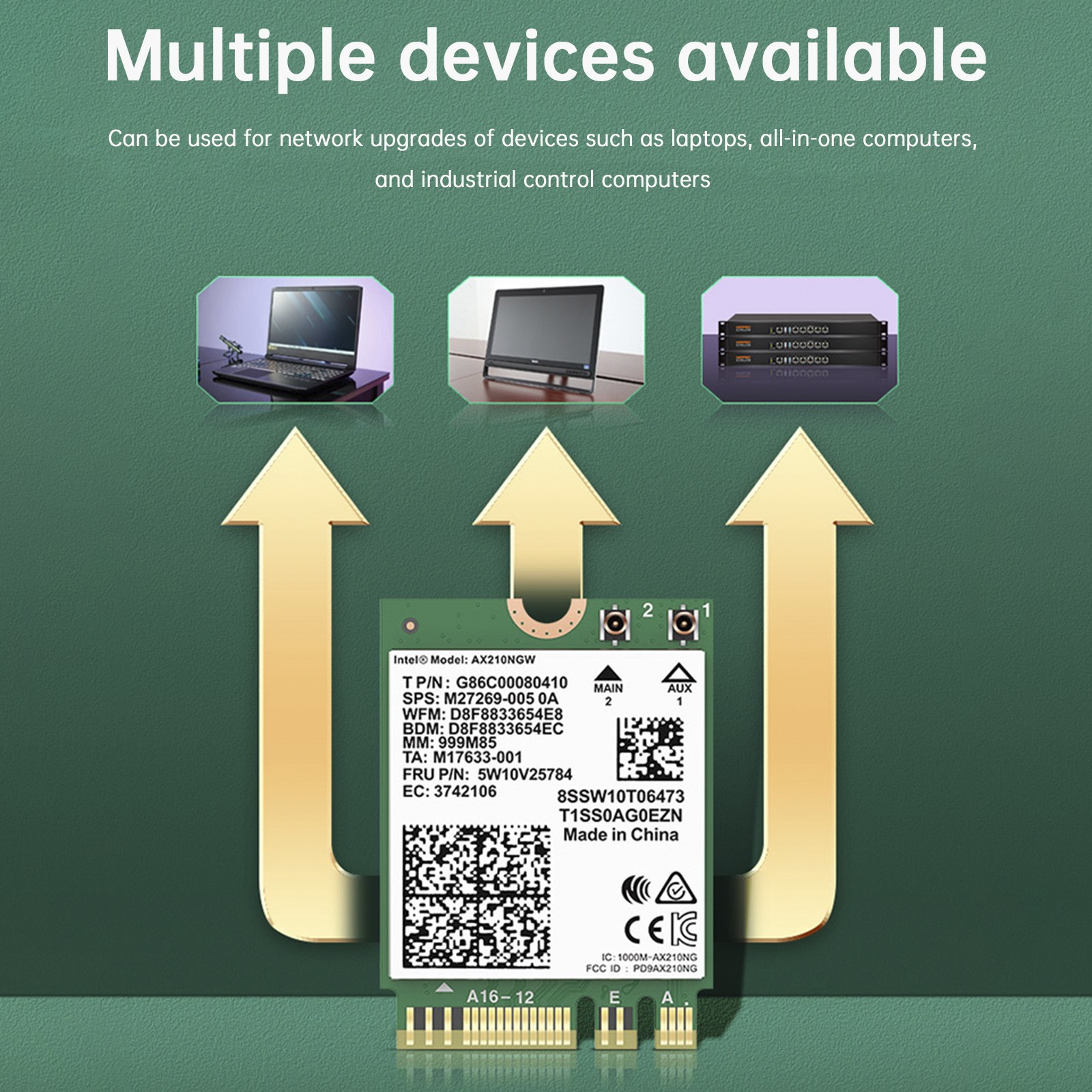 AX210 Module 5374Mbps High-Speed Wireless Gigabit Network Card Supports WIFI6