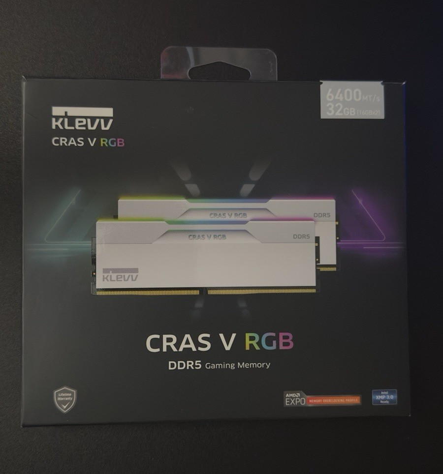 KLEVV CRAS V RGB 32GB (2x16GB) DDR5 6400MT/s 288-Pin DIMM RAM