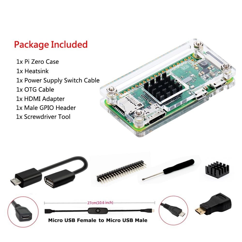 Raspberry Pi Zero 2 W Case Kit with Raspberry Pi Zero 2 W Case Power Supply