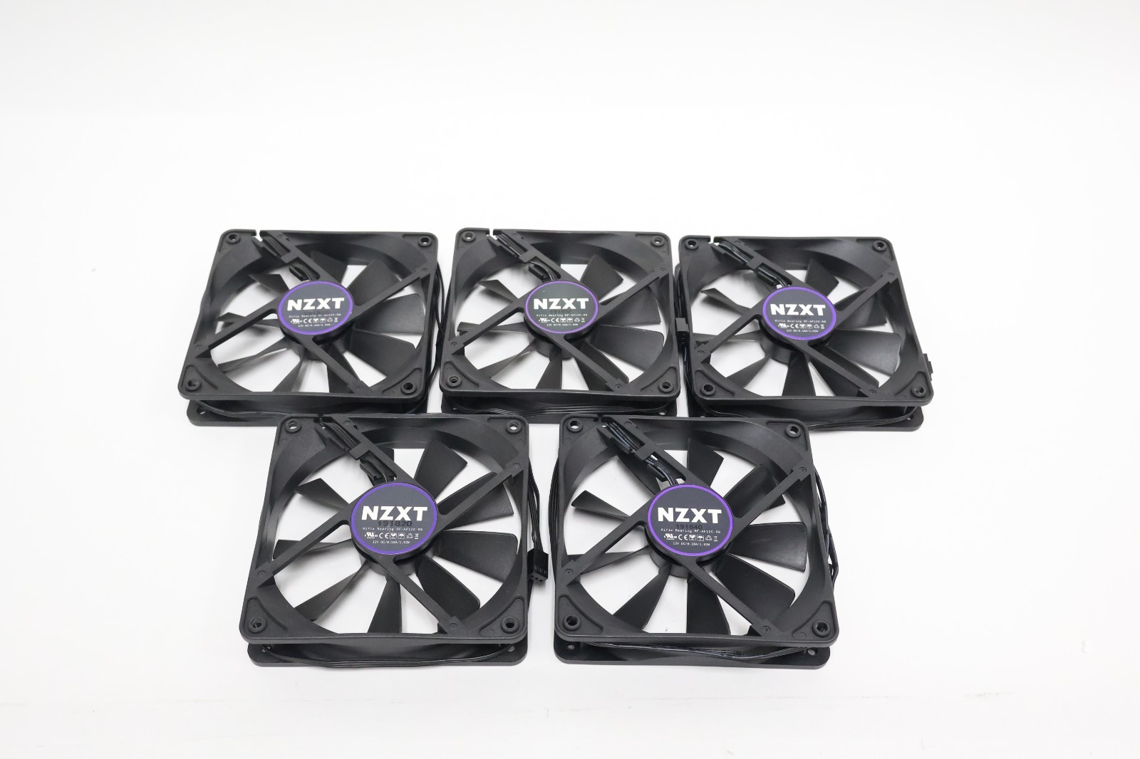 Lot of 5 NZXT Rifle Bearing RF-AF12C-RB 12VDC 0.16A 120mm Case Fan