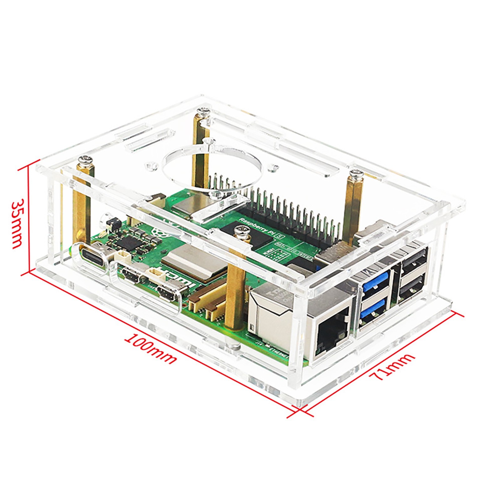 High Quality Acrylic Protective Case With Heat Cooling Fan for Raspberry Pi 5