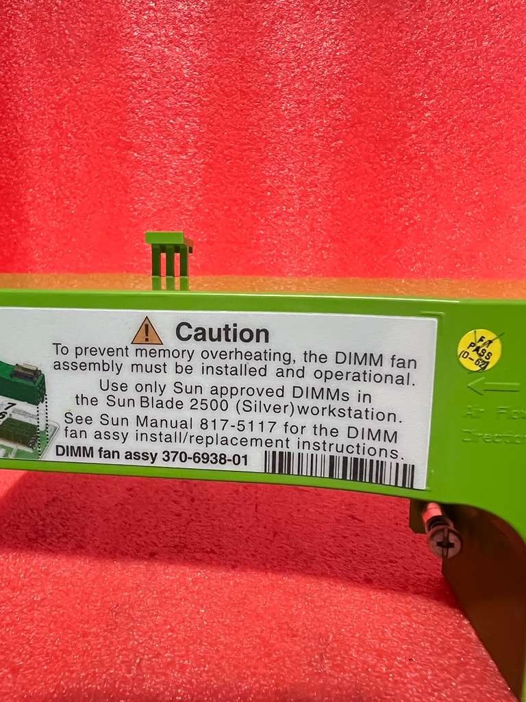 Sun Blade 2500 Silver 370-6938 Memory Fan/Air Duct Assembly
