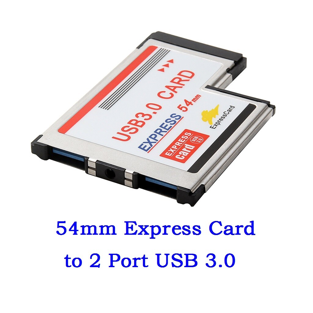 54mm Express Card Expresscard to 2 Port USB 3.0 Adapter for Laptop NEC Chip