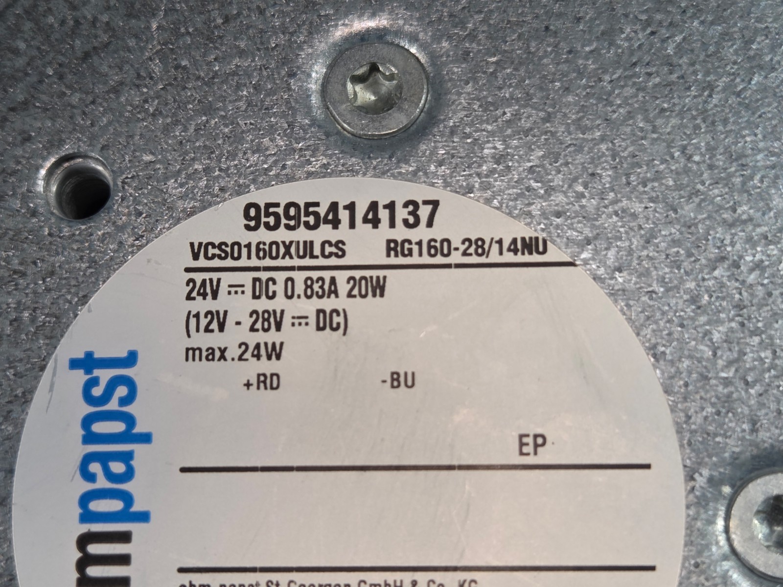 Ebmpapst RG160-28/14NU Fan Blower CF 220*56MM 24VDC 20W FAST SHIP!💨✅
