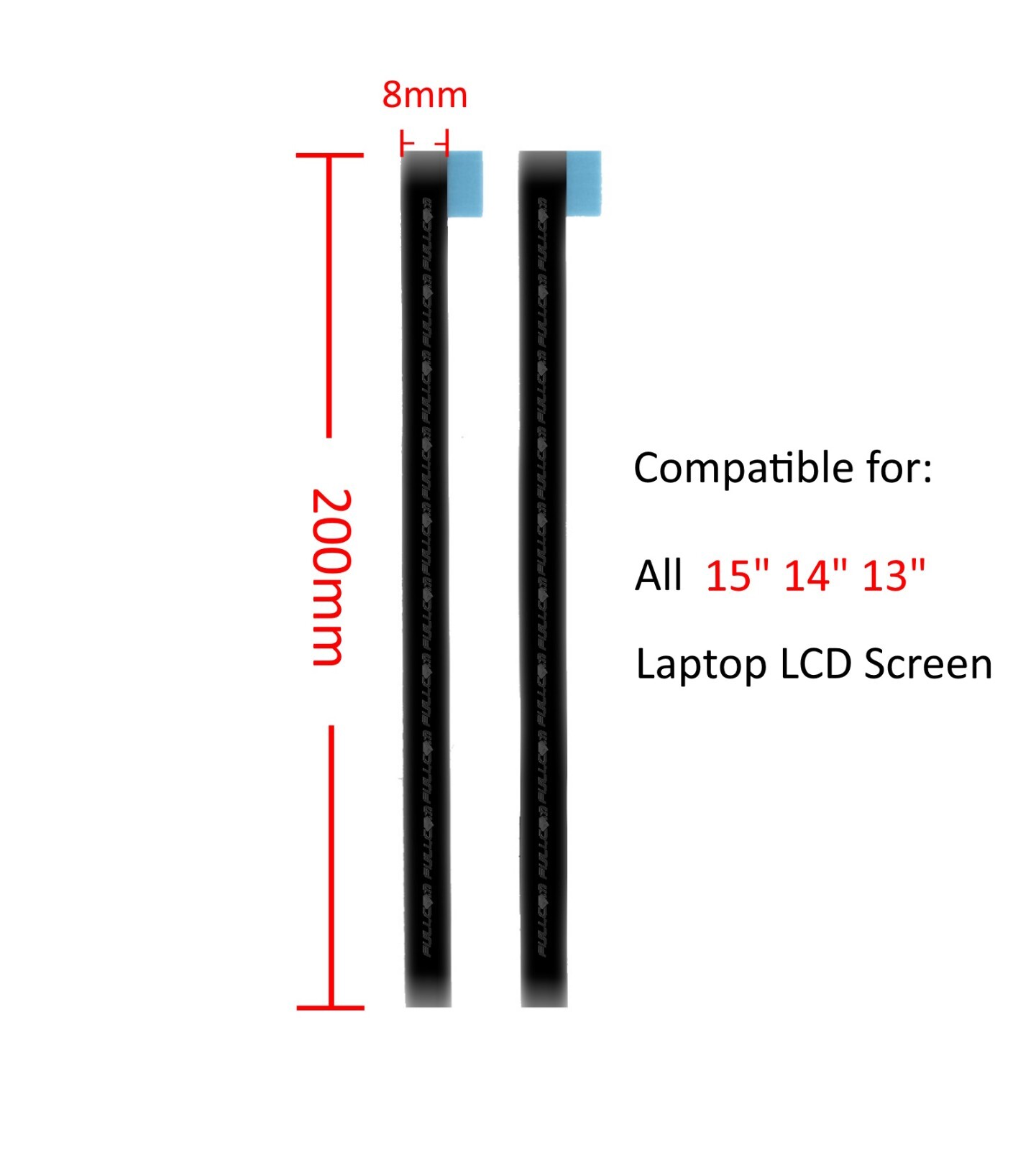 190x8mm Screen Adhesive Tape 2 Pack for 15″ 14″ 13″ Laptop Replacement screen