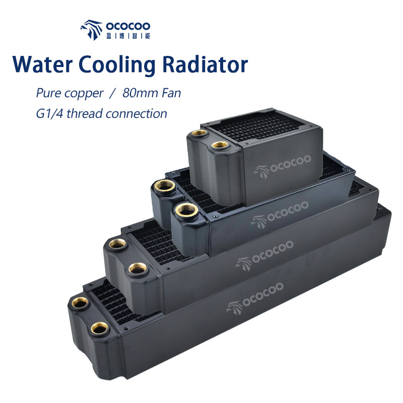 OCOCOO Radiator 80mm Mini Fan Cooper Heatsink DIY Computer Water Cooler System