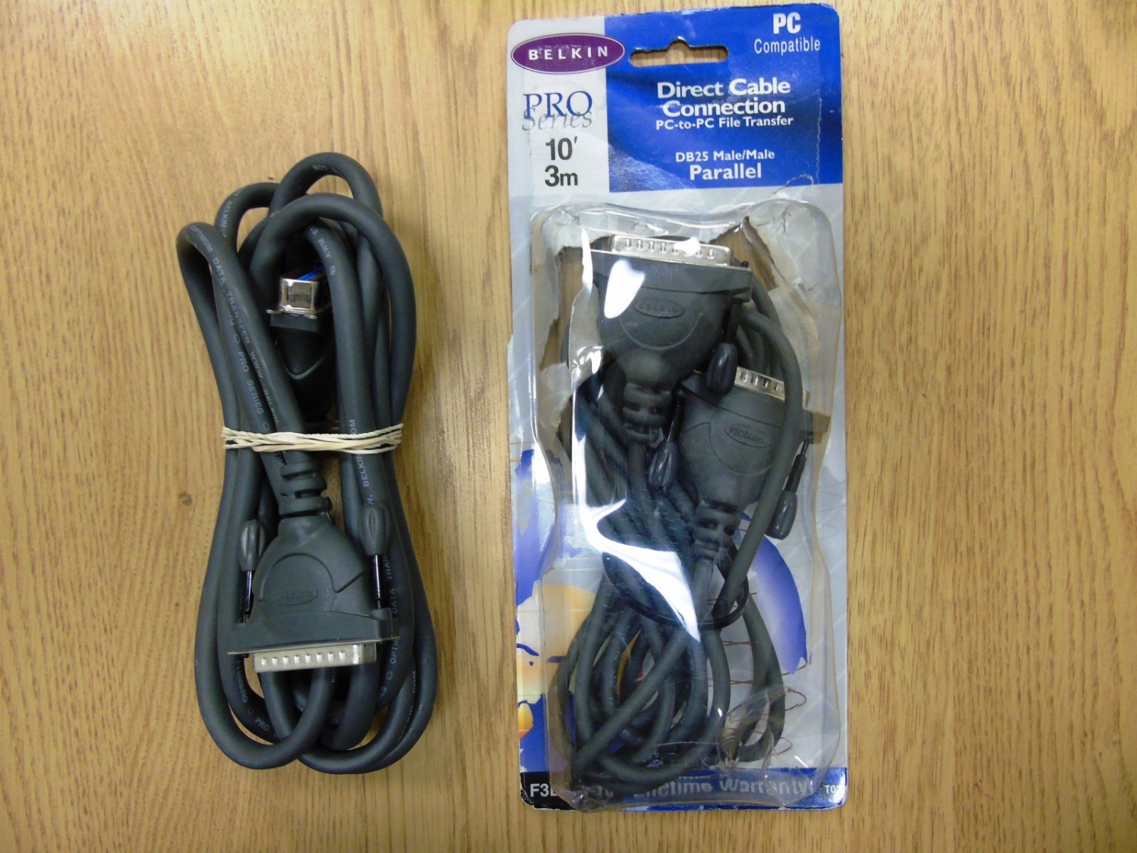 Lot of 2 – 10Ft 10′ Parallel Printer Cables DB25 25-PIN Male 36-PIN Centronic