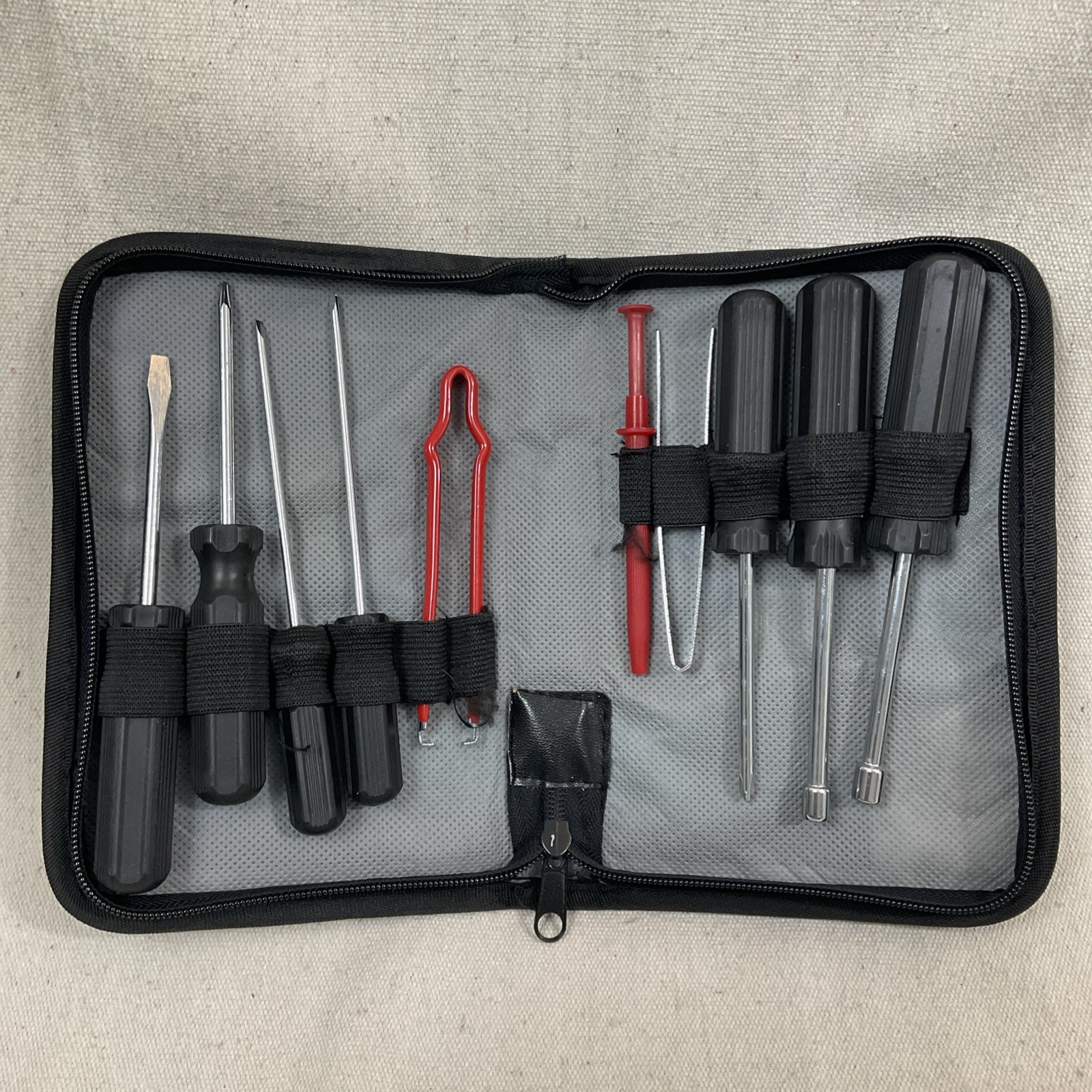 Travel 10 Piece Computer Tech PC Service Repair Tool Kit zip case