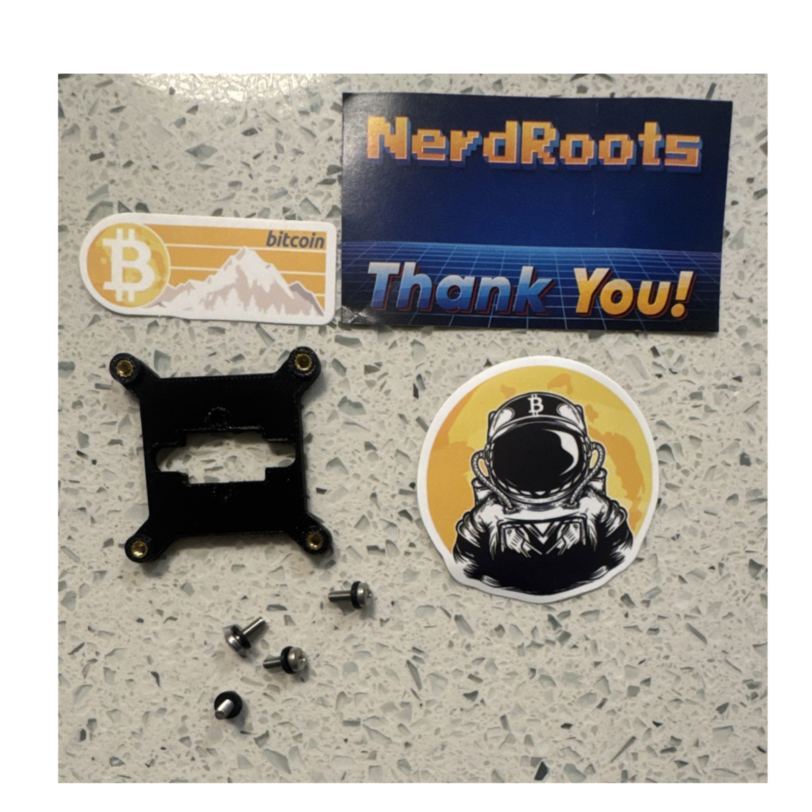 NerdRoots Black CPU Heatsink Bracket Mounting Plate w/ Screws