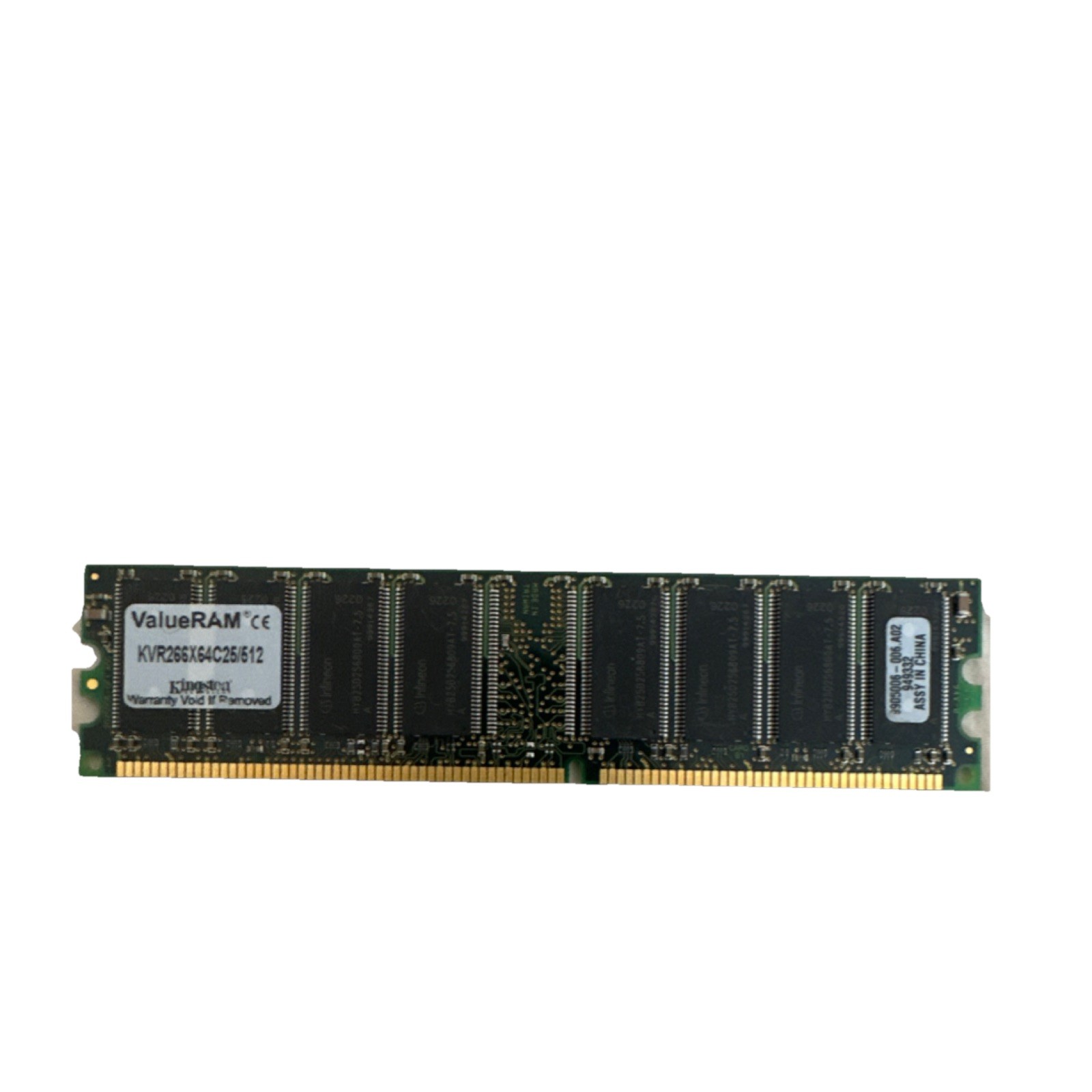 Kingston ValueRAM 512MB DDR SDRAM DIMM PC-2100 184-Pin Non-ECC KVR266X64C25/512