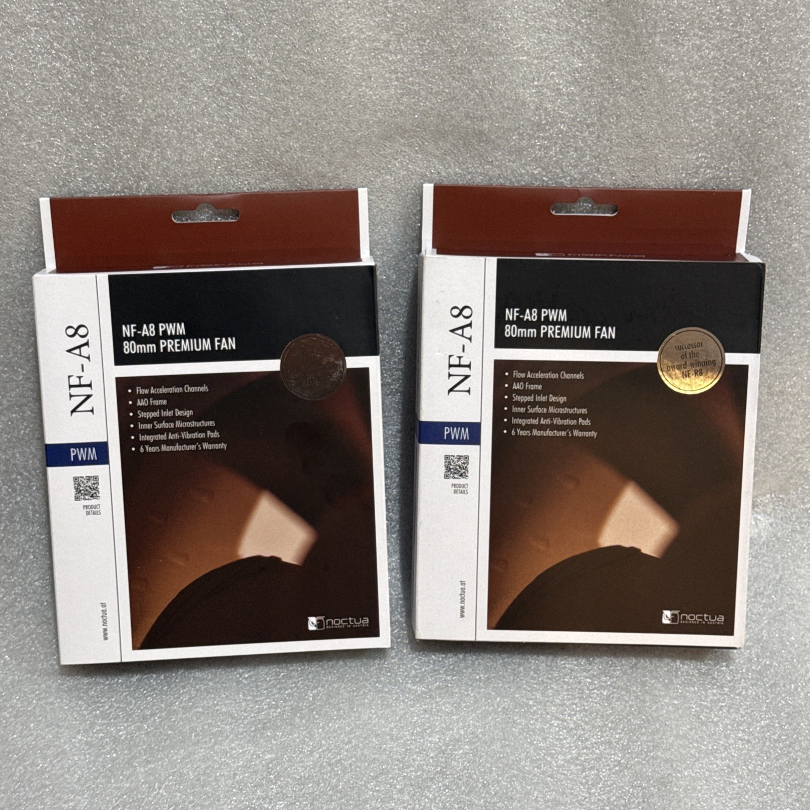 Lot of 2 of Noctua NF-A8 PWM 80mm Premium Fan | 4-Pin | AVO Frame | SSO2 Bearing