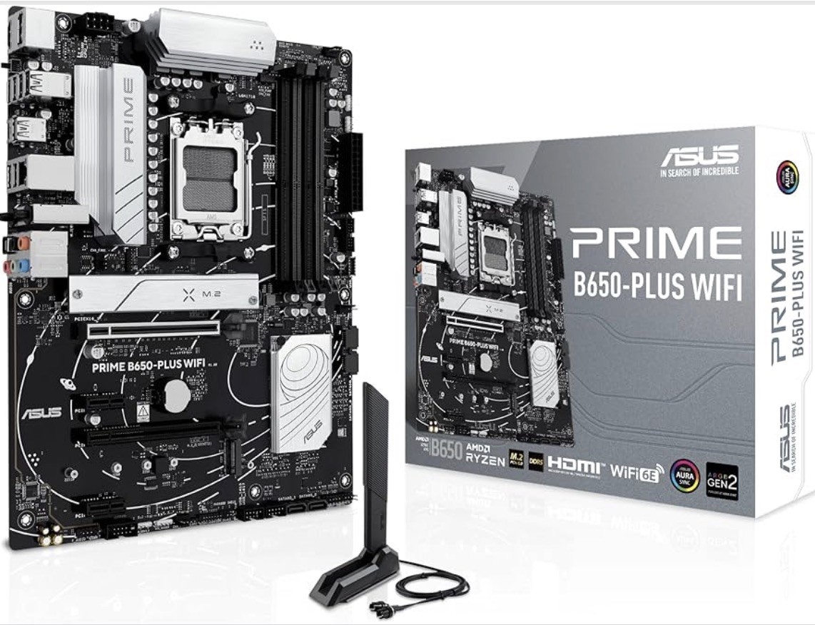 ASUS Prime B650-PLUS WiFi AM5 ATX Motherboard DDR5 Ryzen 7000/8000/9000 PCIe 5.0
