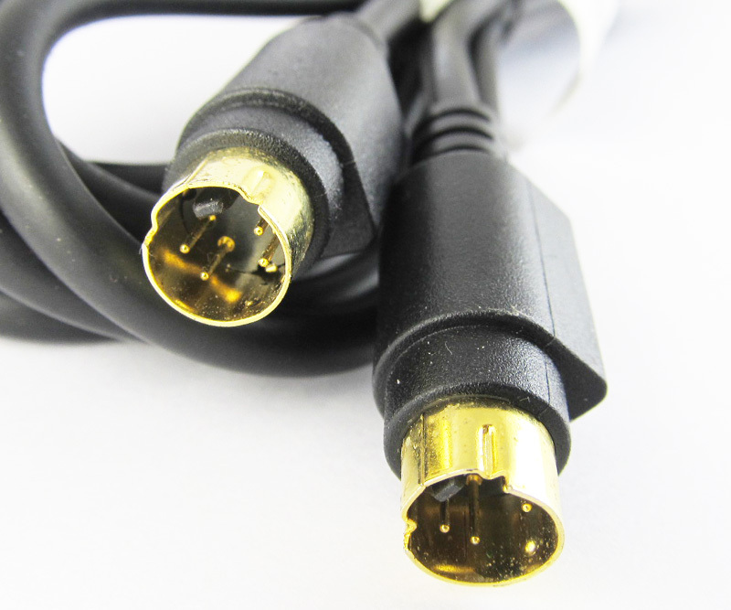 1pc 10ft S-Video Cable Mini Din 4 Pin Male to Male Dual Male For DVD HDTV Gold