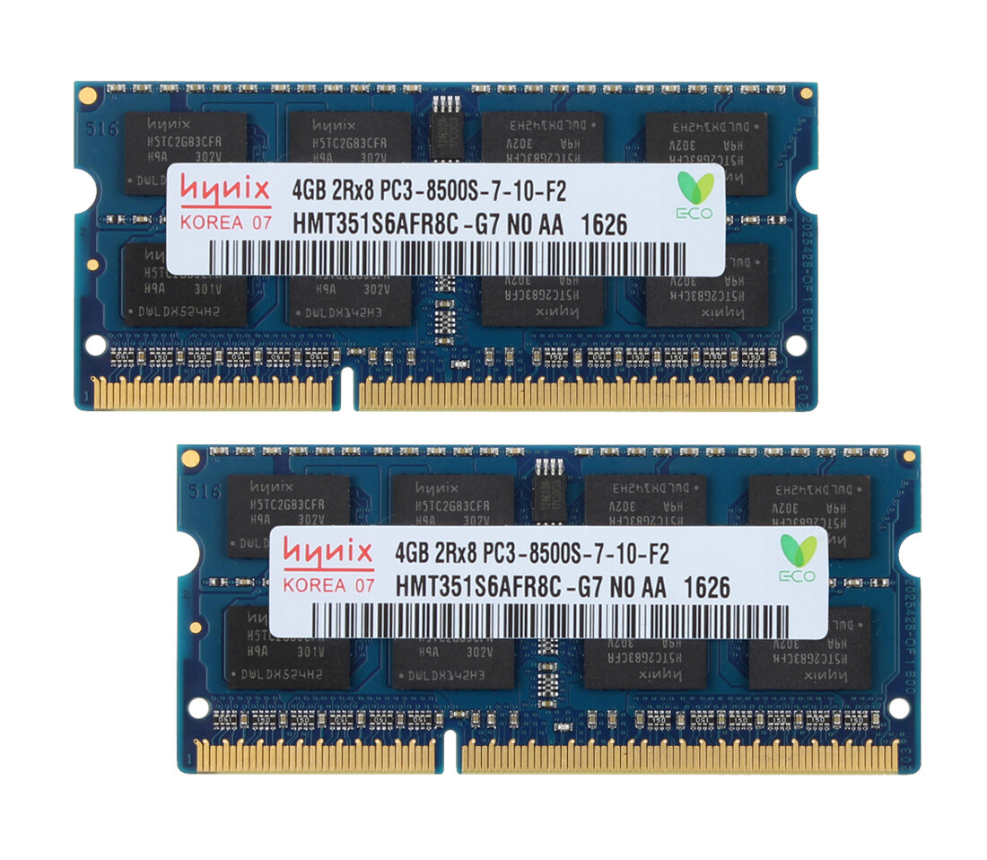 8GB 2X4GB 4G 8G 2Rx8 PC3-8500S DDR3 1066Mhz 204PIN SO-DIMM Laptop Memory RAM GS