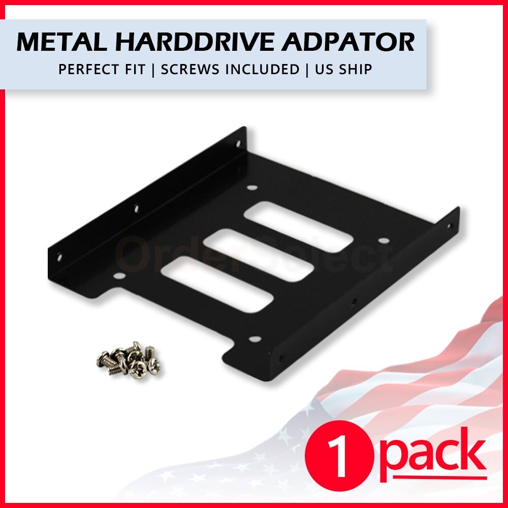 New Black 2.5″ SSD to 3.5″ Bay Hard Drive HDD Mounting Dock Tray Bracket Adapter